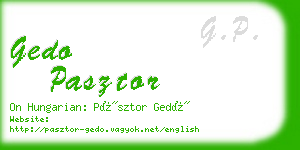 gedo pasztor business card
